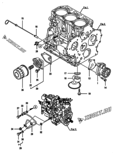  Двигатель Yanmar 3TNV88F-UGGE, узел -  Система смазки 