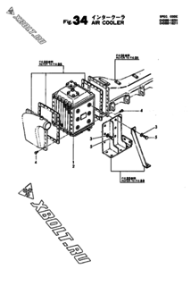  Двигатель Yanmar 6KFL-UT(S03), узел -  Воздухоохладитель 