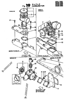  Двигатель Yanmar 6HALG, узел -  Карбюратор 