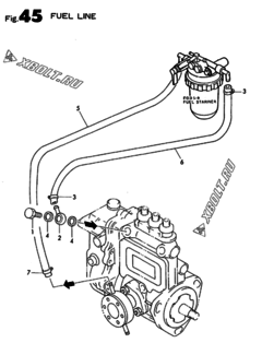  Двигатель Yanmar 4TN82E-S, узел -  Топливопровод 
