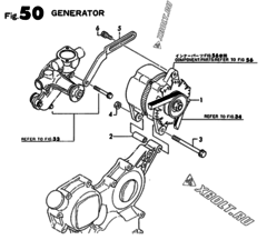  Двигатель Yanmar 4TN82E-S, узел -  Генератор 