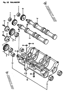 Двигатель Yanmar 4T112LE-PP, узел -  Стабилизатор 