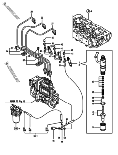  Двигатель Yanmar 3TNE82A-G1A, узел -  Форсунка 