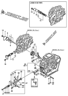  Двигатель Yanmar L40AE-STMYC, узел -  Масляный насос 