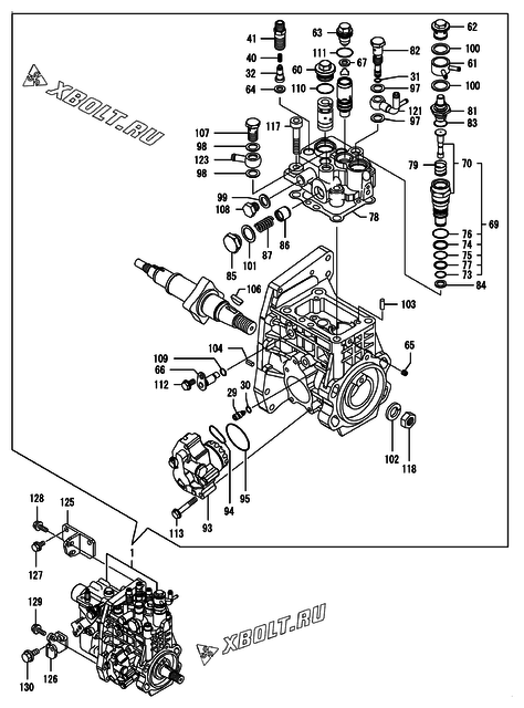  Топливный насос высокого давления (ТНВД) двигателя Yanmar 4TNV98-SBK