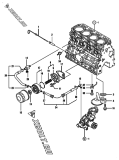  Двигатель Yanmar 4TNV84T-DMW, узел -  Система смазки 