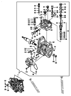  Двигатель Yanmar 3TNV84-MU2, узел -  Топливный насос высокого давления (ТНВД) 
