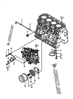  Двигатель Yanmar 4TNV88-GGEP, узел -  Система смазки 