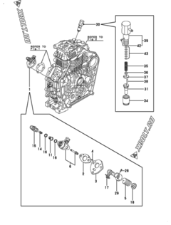  Двигатель Yanmar L100AE-DEIMY, узел -  Топливный насос высокого давления (ТНВД) 