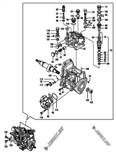  Двигатель Yanmar 3TNV82A-SNN, узел -  Топливный насос высокого давления (ТНВД) 