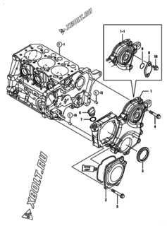  Двигатель Yanmar 3TNM68-HGE, узел -  Корпус редуктора 