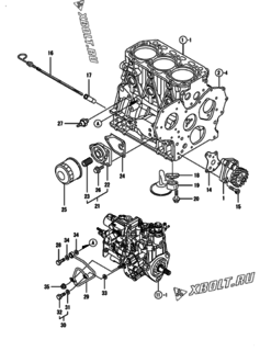  Двигатель Yanmar 3TNV88-BGGE, узел -  Система смазки 