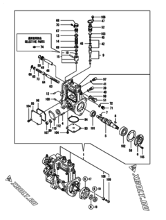  Двигатель Yanmar 2TNV70-ASG, узел -  Топливный насос высокого давления (ТНВД) 