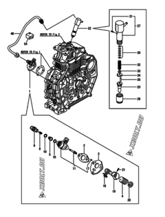  Двигатель Yanmar L70N6-PYT, узел -  Топливный насос высокого давления (ТНВД) и форсунка 