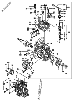  Двигатель Yanmar 4TNV98T-ZGHK, узел -  Топливный насос высокого давления (ТНВД) 
