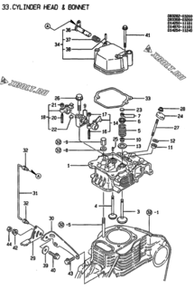  Двигатель Yanmar YDG3000KE-1, узел -  Головка блока цилиндров (ГБЦ) 