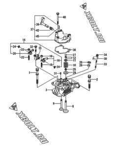  Двигатель Yanmar L70N6EJ1T1CAMO, узел -  Головка блока цилиндров (ГБЦ) 