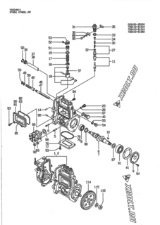  Двигатель Yanmar 4TN82L-RP, узел -  Топливный насос высокого давления (ТНВД) 