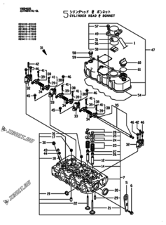  Двигатель Yanmar 3TN84L-RGL, узел -  Головка блока цилиндров (ГБЦ) 