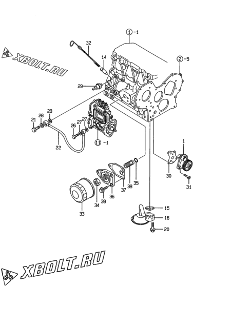  Система смазки двигателя Yanmar 3TNE84-HS