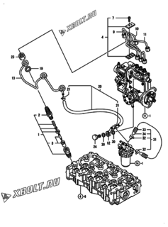  Двигатель Yanmar 3TNV70-PSJ, узел -  Форсунка 