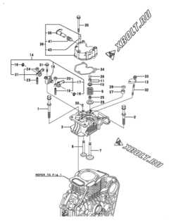  Двигатель Yanmar L100V2AJ1R2AAS5, узел -  Головка блока цилиндров (ГБЦ) 