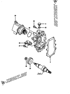  Двигатель Yanmar 4TNV88-ZPHB, узел -  Регулятор оборотов 