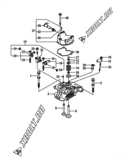  Двигатель Yanmar L100V1-REMS, узел -  Головка блока цилиндров (ГБЦ) 