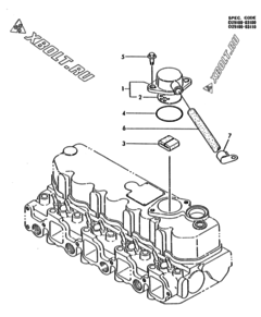 Двигатель Yanmar 4TN82L-RGBCL, узел -  Сапун 