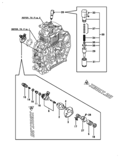  Двигатель Yanmar L70N6FF1T1AAID, узел -  Топливный насос высокого давления (ТНВД) и форсунка 