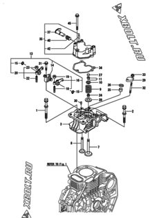  Двигатель Yanmar L70V6CA1T1CA, узел -  Головка блока цилиндров (ГБЦ) 