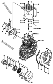  Двигатель Yanmar L70N6FJ1P1AAFT, узел -  Пусковое устройство 