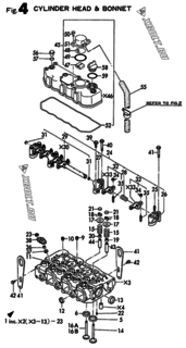  Двигатель Yanmar 3TN82E-MD, узел -  Головка блока цилиндров (ГБЦ) 