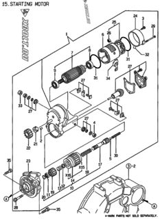  Двигатель Yanmar 3TNE84-AD, узел -  Стартер 