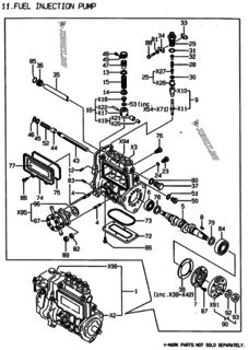  Двигатель Yanmar 4TNE84-EAD, узел -  Топливный насос высокого давления (ТНВД) 