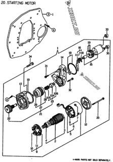  Двигатель Yanmar 4TNE84MT-EK, узел -  Стартер 