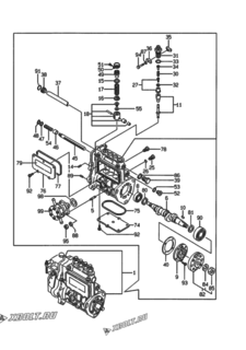  Двигатель Yanmar 4TNE88-EWA, узел -  Топливный насос высокого давления (ТНВД) 