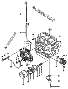  Двигатель Yanmar 3TNE82AC-ECR, узел -  Система смазки 