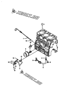  Двигатель Yanmar 3TNV76-GGK, узел -  Система смазки 