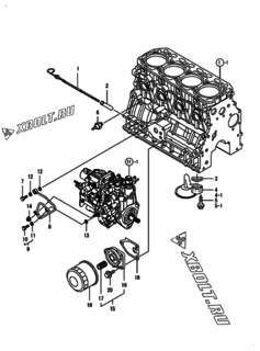  Двигатель Yanmar 4TNV88-GNP, узел -  Система смазки 