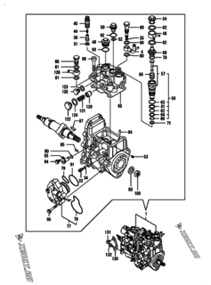  Двигатель Yanmar 4TNV88-GNP, узел -  Топливный насос высокого давления (ТНВД) 