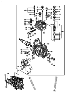  Двигатель Yanmar 4TNV84T-GKMR, узел -  Топливный насос высокого давления (ТНВД) 
