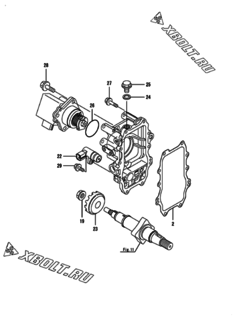  Двигатель Yanmar 4TNV98-ZWDB8F, узел -  Регулятор оборотов 