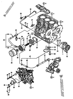  Двигатель Yanmar 3TNV88-BKMS, узел -  Система смазки 