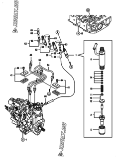  Двигатель Yanmar 3TNV88-BKMS, узел -  Форсунка 
