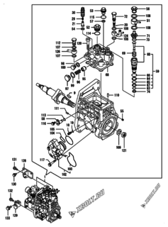  Двигатель Yanmar 4TNV98-SYU, узел -  Топливный насос высокого давления (ТНВД) 
