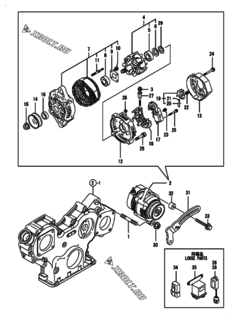  Двигатель Yanmar 4TNV88-BDSA, узел -  Генератор 