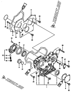  Двигатель Yanmar 3TNV82A-GKLF, узел -  Корпус редуктора 