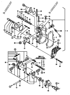 Двигатель Yanmar 3TNM72-GGET, узел -  Регулятор оборотов 