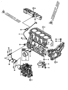  Двигатель Yanmar 4TNV98-ZSDF, узел -  Система смазки 